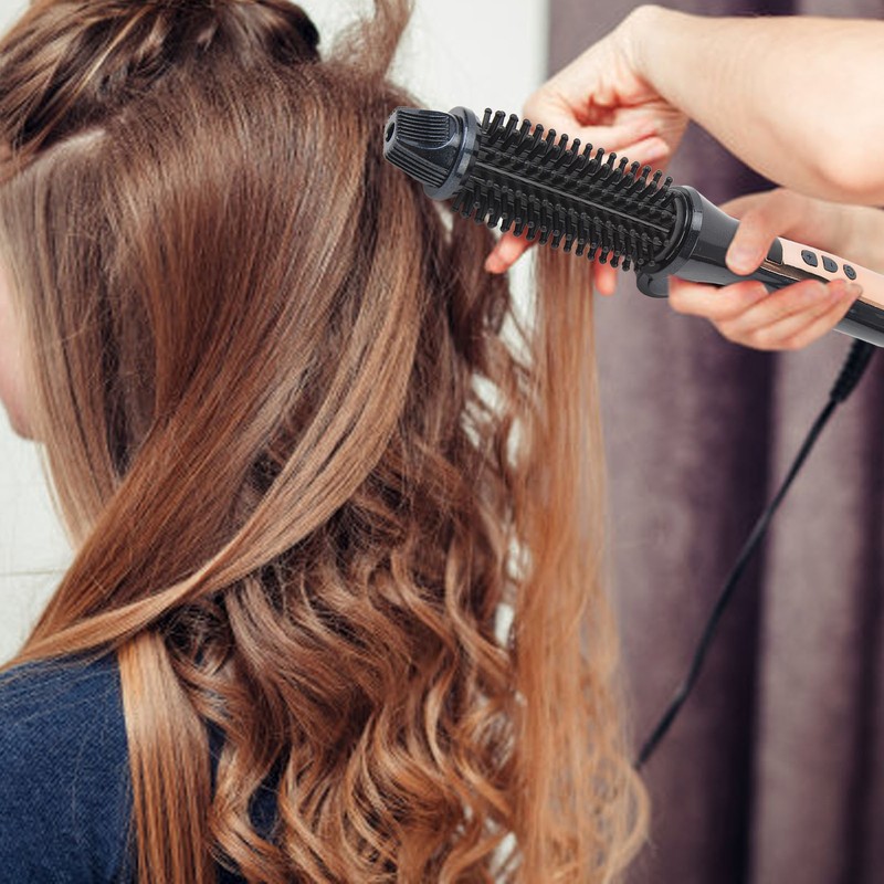 Foldable Hair Curler Straightening Brush Adjustable Temperature Anti Scald Ceramic