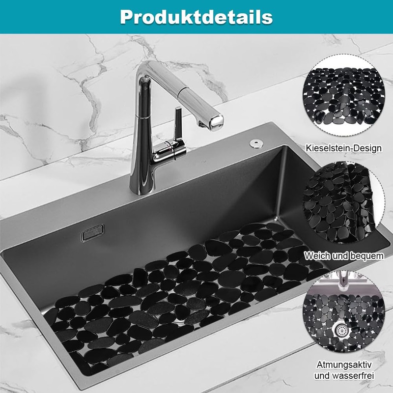Sink Mat, 2 Pieces Kitchen Sink Drainer Mat, 40 x