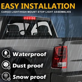 G-PLUS 3rd Third Brake Light Compatible with Ford F150 Lobo 2004 2005 2006 2007 2008/Fit Ford Explorer 2007-2010/Fit Lincoln Mark LT 2006-2008 High Mount Stop Lights Smoky Lens Chrome Housing