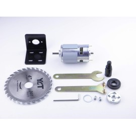 CHANCS 12V/24V 10000RPM/20000RPM 775 Electric Motor Table Saw Kit with 20A PWM Speed Controller Regulator Module Board