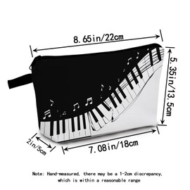 MoCaliduccious Musical Symbol Piano Print Women Makeup Organizer Bag Outdoor Travel Portable Cosmetic Bag Toiletry Kit Zipper Pouch for Women