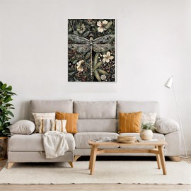 NAIMOER Dragonfly Paint by Numbers Kits for Adults Beginner with Wooden Framed, Color by Numbers on Canvas Painting Kits for Adults, Easy Paint DIY Acrylic for Home Wall Decor 12X16 Inch