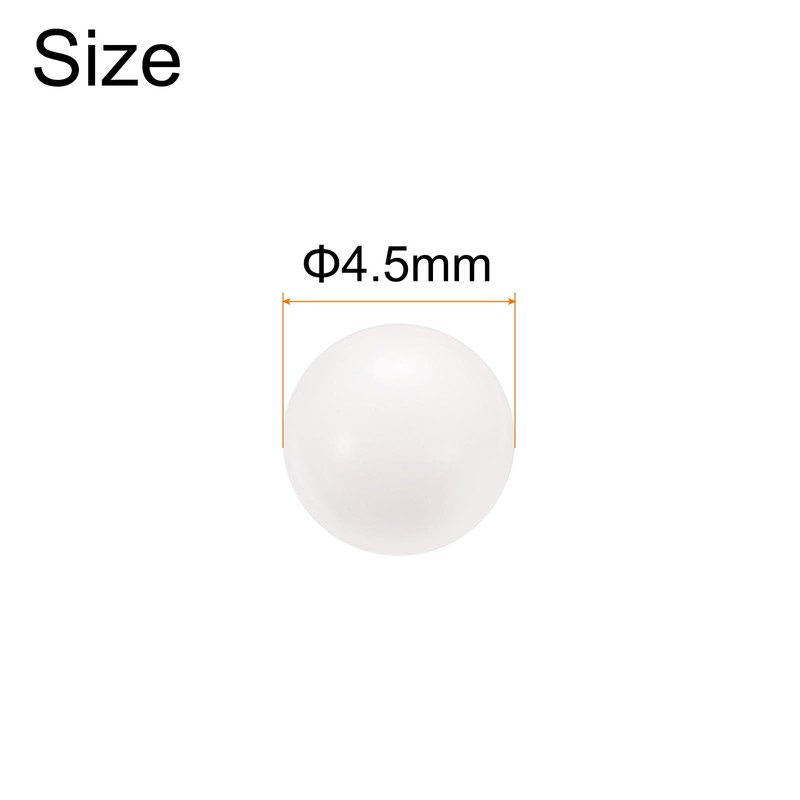sourcing map 200pcs POM Bearing Balls 4.5mm Solid Plastic Bearing
