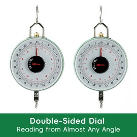 Tada 22LBS Double-Sided Dial Mechanical Hanging Scale with Scoop/Chain for Farm, Kitchen Food and Produce Weighing