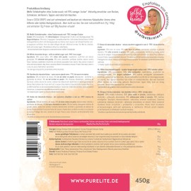 PURELITE Cocoa Drops weiss 450g, zuckerreduzierte weiße Schokodrops ohne Zuckerzusatz mit Erythrit & Stevia ohne Nachgeschmack, Schokotropfen zum Backen, kalorienbewusst 70% weniger Zucker