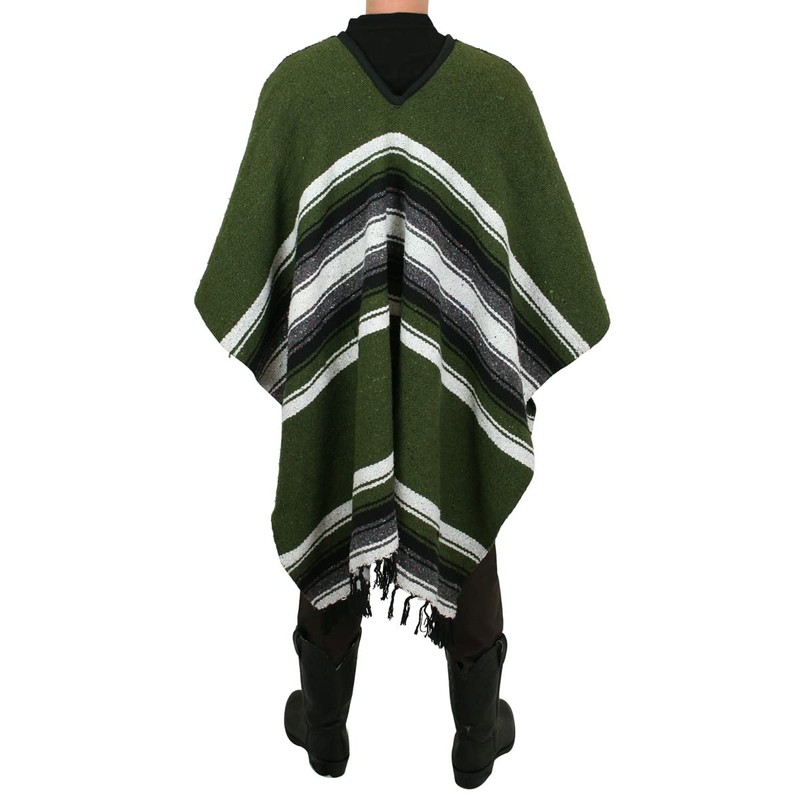 Historical Emporium Men's Western Drifter Poncho Green