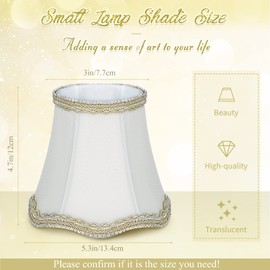 Riakrum 10 Pcs Shades for Chandeliers European Small Lamp Shade Chandelier Clip on Fabric Drum Lamp Mini Rustic Light Cover for Table Candle Wall Light Replacement, 3.1 x 5.5 x 4.7 Inch(Beige)