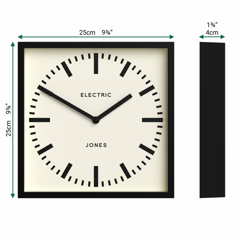 JONES CLOCKS® Box Railway wall Clock | Square Station Clock
