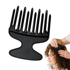 1 Piece Finger Styler Afro Comb Coarse Natural Curls Afro Comb Curling Comb Hair Comb Afro Pick Finger Styler Comb for Curls for Hairdressing Salon at Home - Black