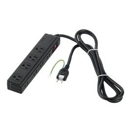 BUFFALO BSTAPSDC820BK 2/3 Pin Power Strip 4+ 4 Outlet Type, Lightning Surge Prevention/Intensive Switch, 6.6 ft (2 m), Black