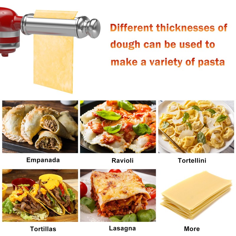 Pasta Roller for All KitchenAid Stand Mixer, Electric Dough Roller