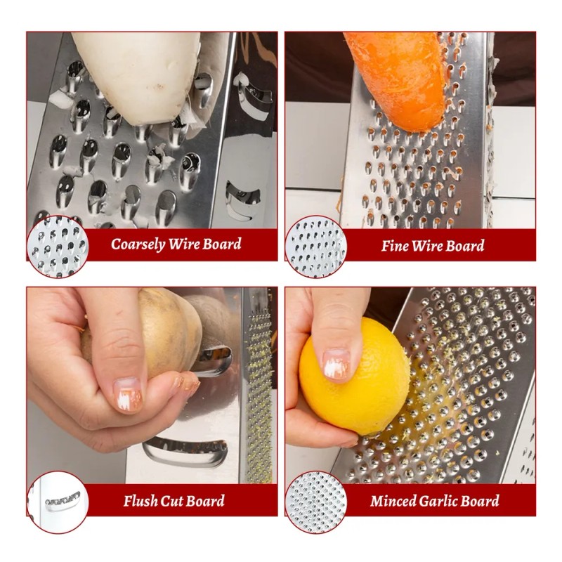 Rallador Manual De Quesos Y Verduras 4 En 1 Antideslizant