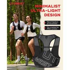 UTOBEST Running Vest for Women Men, Ultra-Light Minimalist Hydration Vest, Breathable Reflective Running Gear for Trail Hiking Jogging XL Vest Only