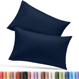Pillow Covers by Utopia Bedding - King Standard Size 2-Pack – Soft Brushed Microfiber – Perfect for Hospitals, Hotels, Guest Rooms – Oeko-TEX Certified, 20x36 Inches (Navy)