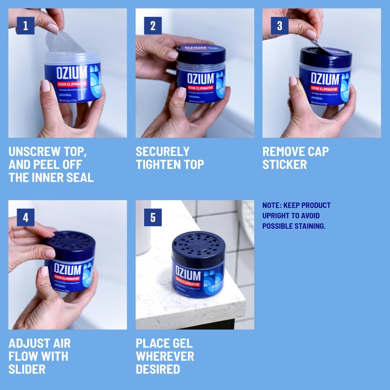 Ozium 4.5 Oz. Odor Eliminating Gel for Homes, Cars, Offices