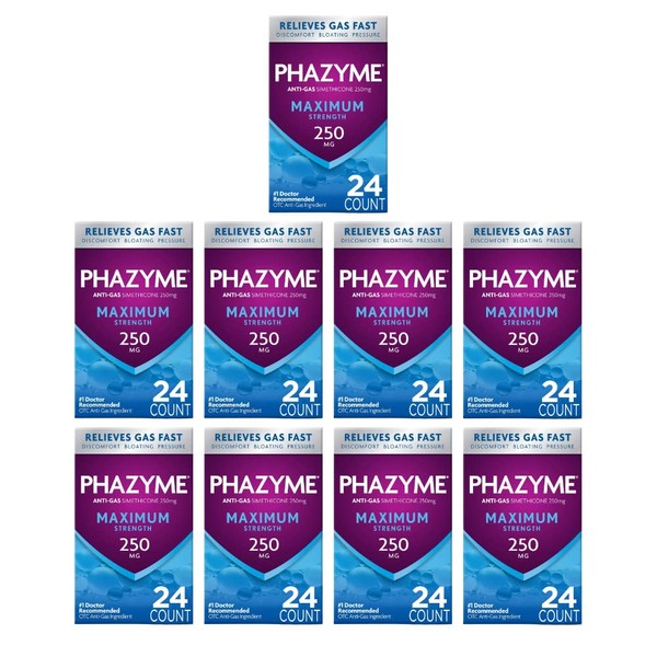Phazyme Maximum Strength 250mg Anti Gas 24 Softgel (Pack of