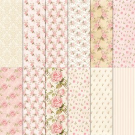 RAORAOYUE 24 Sheets Flower Scrapbook Paper Pad, 6"×6”Floral Decorative Craft Paper, Vintage Flower Garden Pattern Paper for DIY Card Making Photo Album Journal Decor