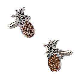 MRCUFF Pineapple Hawaii Chef Cook Pair Cufflinks in a Presentation Gift Box & Polishing Cloth
