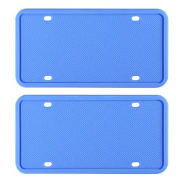 D & K Exclusives Silicone License Plate Frames, 2 Pack Universal Car License Plate Holders, Rust-Proof, Rattle-Proof, Weather-Proof Accessories for US CA Standard - Azure Blue