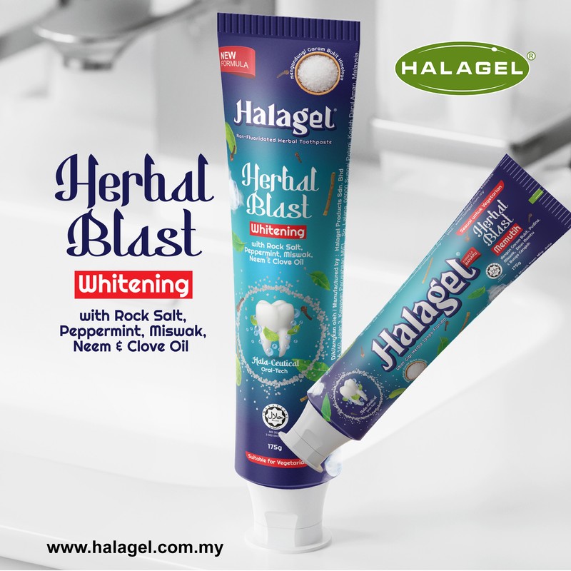 HALAGEL Ubat Gigi Herbal Blast / Herbal Green / Miswakgel