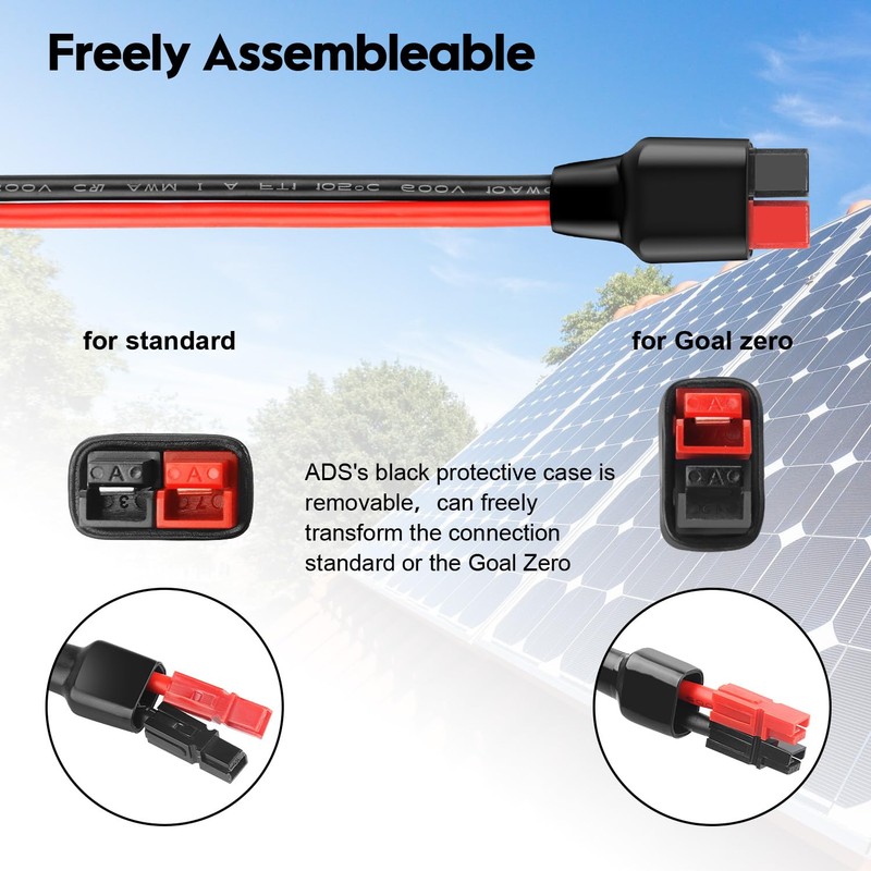 PAEKQ Anderson Y Splitter Cable Solar Panel Connector 1 to