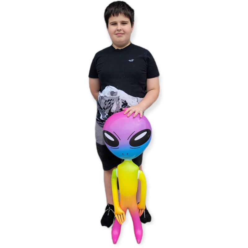 Zugar Land 36" Alien INFLATE (Vinyl) Galaxy/Rainbow/Tie Dye. Inflatable Large