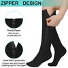 Athbavib 3 Pairs Zipper Compression Socks, 15-20 mmHg Closed Toe
