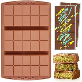 1 Pc Chocolate Bar Mold Deep Large Chocolate Molds Silicone Break Apart Thick Silicone Molds for Candy Bar (10 Snap）