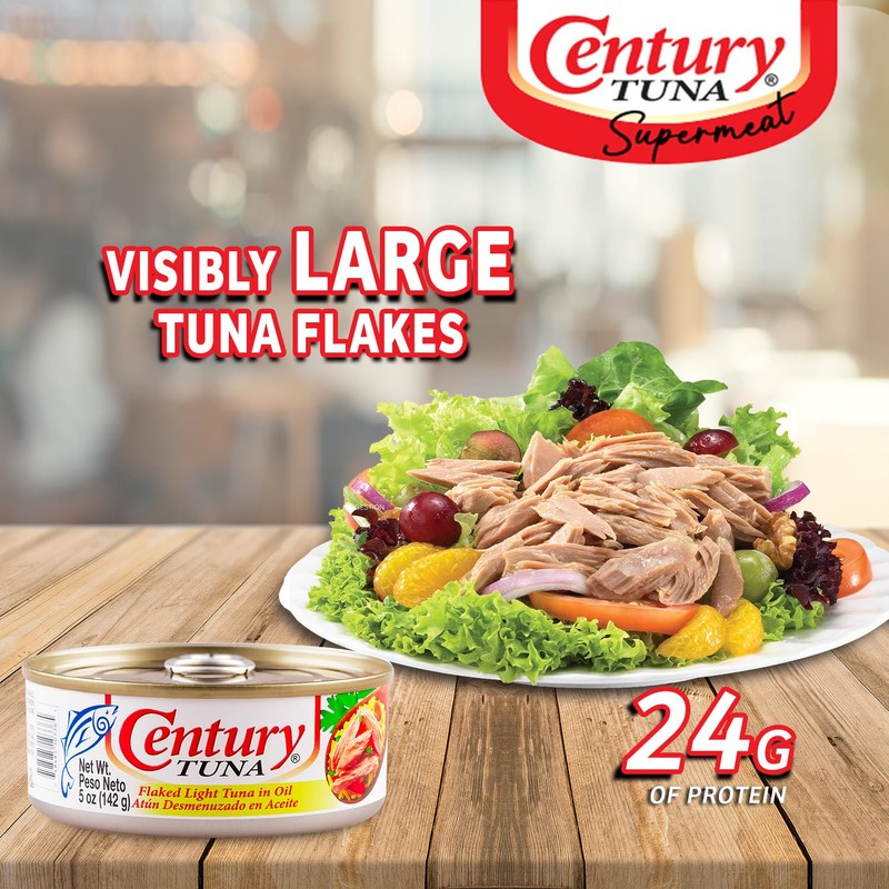 Century Tuna Premium Flaked Light Tuna in Oil – Six