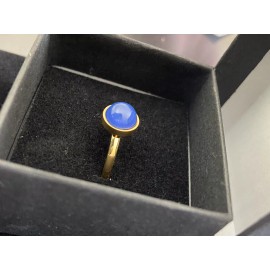 None Round Stone Stainless Steel Gold Mood Ring Size 6 + Color Chart + Gift Box & Bag