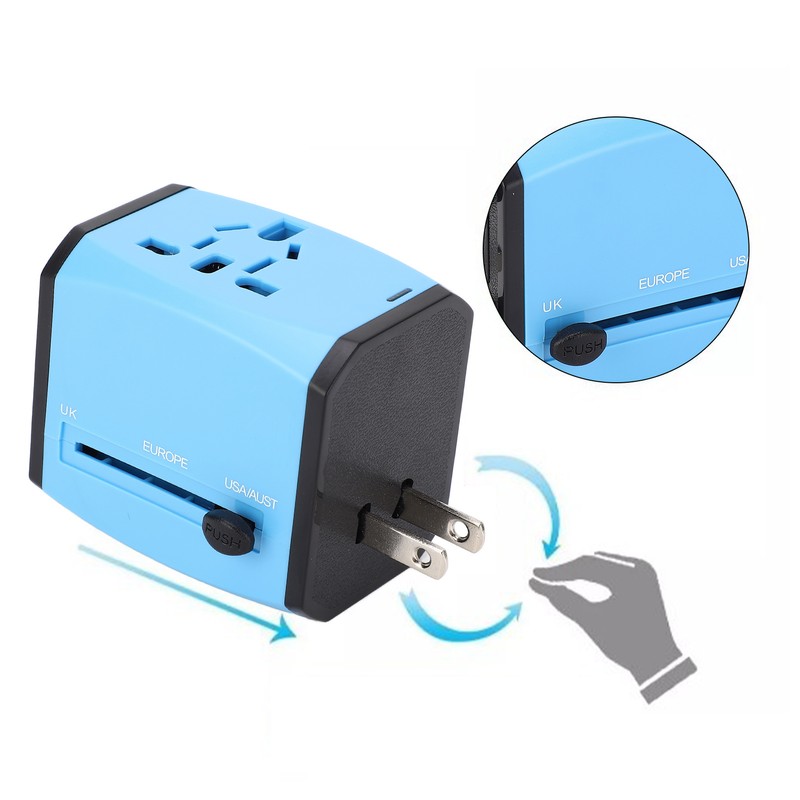 Universal Power Adapter Dual USB Travel Charging Station International Plug
