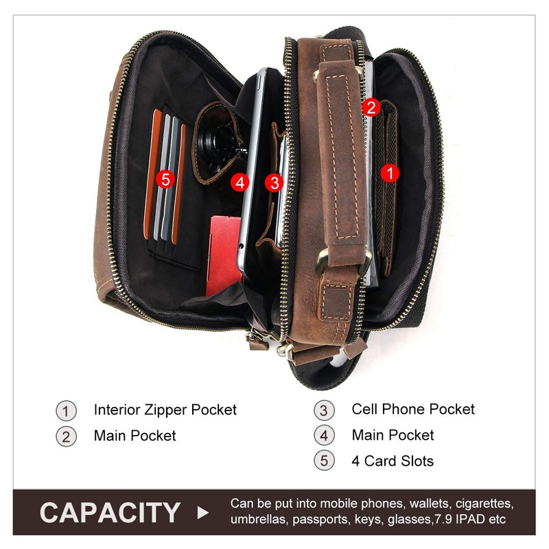 Contacts Genuine Leather Men's Laptop Mini Tab Messenger Crossbody Bag