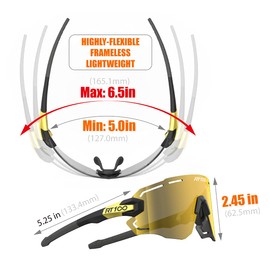RT100 wrap around frameless Cycling Triathlon Volleyball Gold Sunglasses Women Men