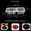 10 Sets Double Compartment Condiment Container with Lids, Reusable Snack