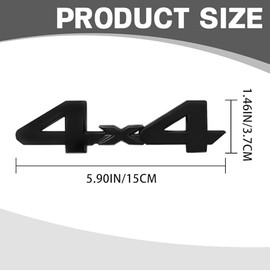 Automotive Universal 4x4 3D Raised Decal Emblem Badge Compatible with Adhesive for T0yota Tacoma Tundra D0dge Ram Truck SUV etc, Black