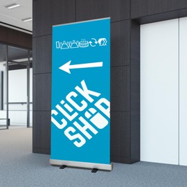 Heavy-Duty Retractable Banner Stand 33.5"x80" 2 UNITS with Padded Canvas Carry Bag For trade shows, commercial, event advertising and promotional displays(Stand ONLY)