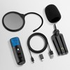 Micrófono Condensador USB+Tipo C, Micrófono de Computadora RGB con Filtro