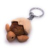 H-Customs Tortoise Made of Egg Baby Wood Elegant Handmade Keyring