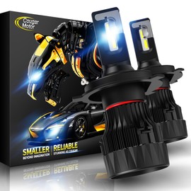 Cougar Motor H4 Bulb, H4 9003 Fog Light or Off-Road Bulbs 6500K Small Size with Silent Cooling Fan, Non-polarity, Plug & Play - Pack of 2