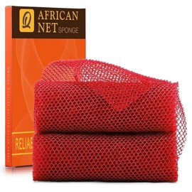 UJFQBH 3-Piece African Bath Sponge Net Long Net Exfoliation Shower Body Scrubber Bag Makes Your Skin Smoother, Great for Daily Use (Pink Yellow Purple), 31 Red / UJFQBH 3피스 아프리카 목욕 스펀지 네트 롱 넷 각질 제거 샤워 바디 스크러버 백 피부가 더 매끄럽고 일상적으로 사용하기에 좋습니다 (핑크 옐로우 퍼플), 31 Red