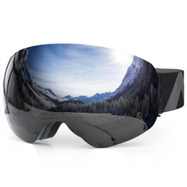 MINSLIS Ski Goggles, 100% UV Protection, UV Protection, OTG Glasses, Double Layer Lens, 180° Wide View, Anti-Fog, Windproof, Snowproof, Lightweight, Shockproof, Storage Bag Included, Unisex,