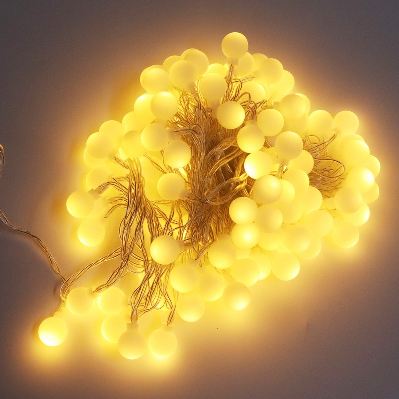 LED Ball String Lights USB Interface 8 Light Modes Warm