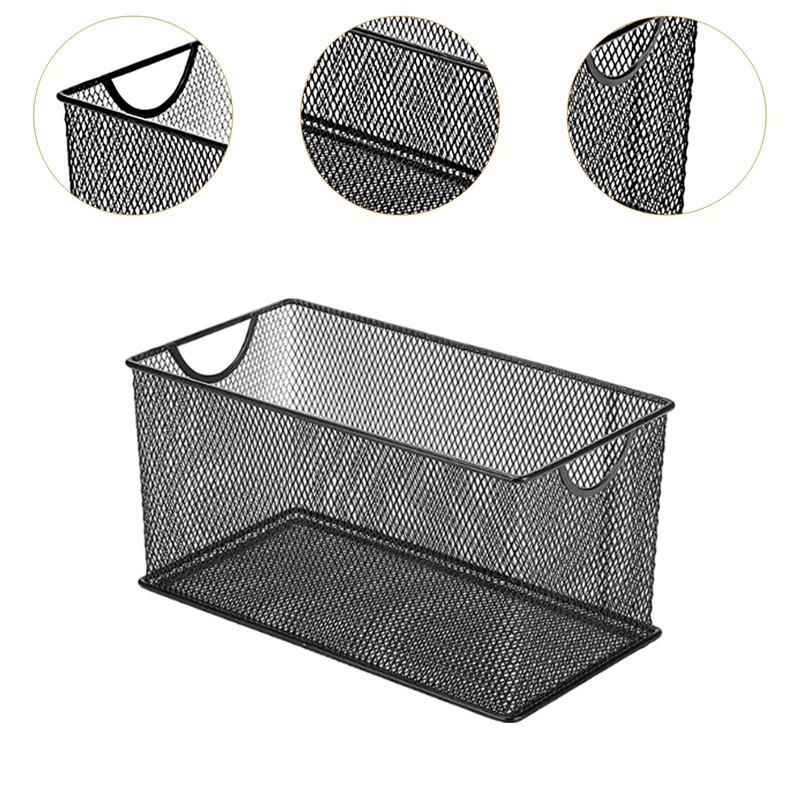 WeiLaiKeQi Countertop Basket CD Storage Box Organizing Rectangle Mesh Open