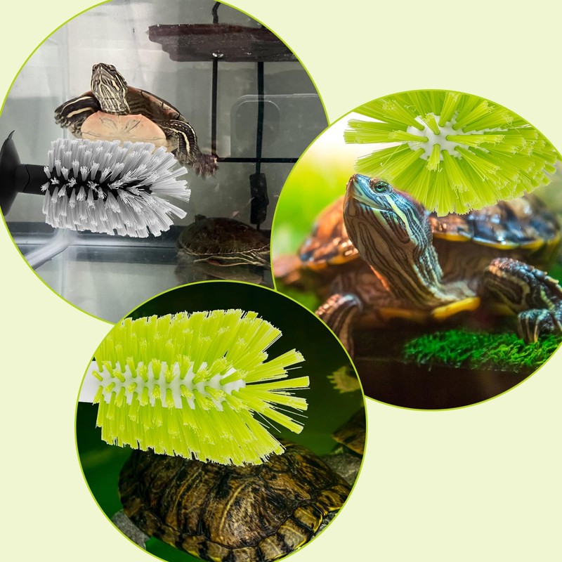 2pcs Turtle Brush with Suction Cup, Tortoise Shell Cleaning Scrub,