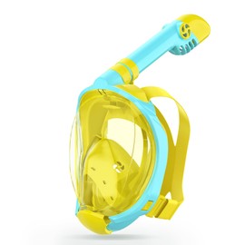 Greatever Snorkeling Gear for Kids，Ideal Gifts of Kids Snorkel Mask，Full Face Snorkel Mask Kids with Camera Mount，Safe Breathing for Enchanting Travel