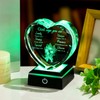 3D Glass Heart Christian Gifts for Women Men Faith Based