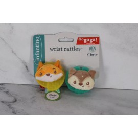 Infantino Baby Wrist Rattles Fox & Owl