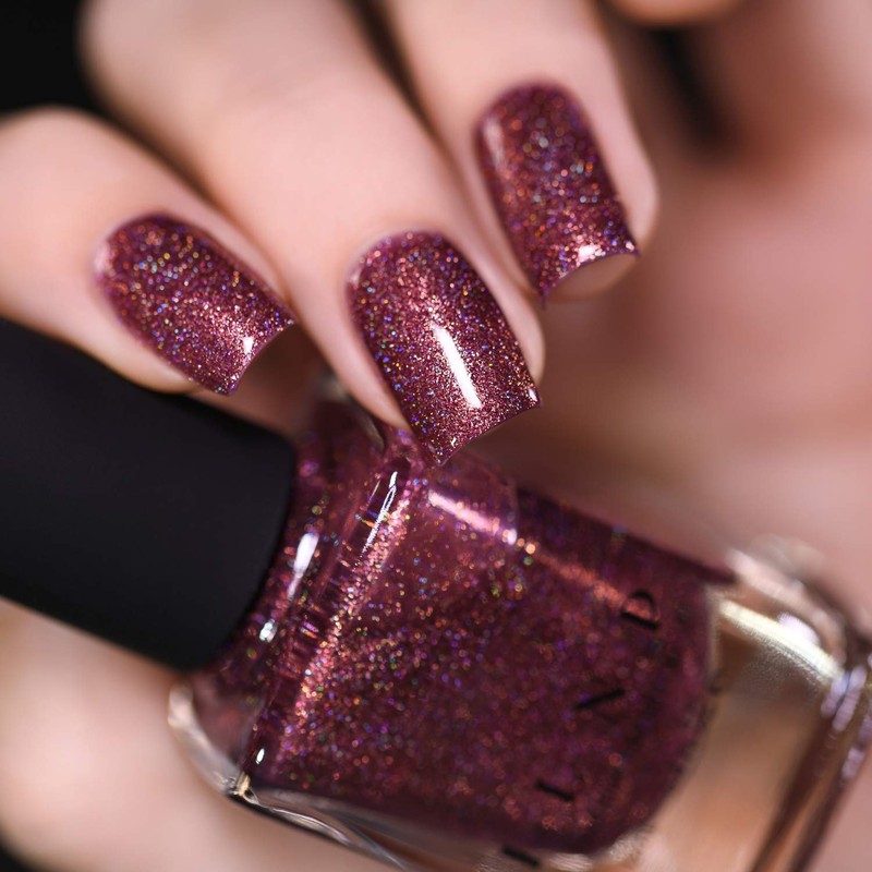 ILNP Bloodline - Rich Marsala Holographic Nail Polish, Chip Resistant,