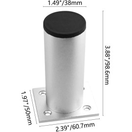 TOVOT Heavy Duty Silver Furniture Legs Adjustable Aluminum Alloy Cabinet Feet 4 Pack