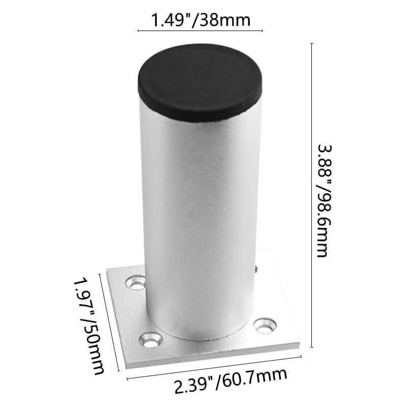 TOVOT Heavy Duty Silver Furniture Legs Adjustable Aluminum Alloy Cabinet